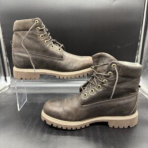 Timberland Heritage Roll-Top Brown Plaid Nubuck Leather Boots Men’s Size 7 M